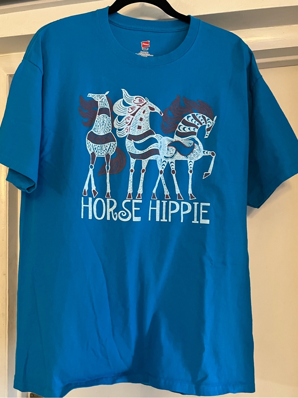 Horse Hippie Kids Graphic Tee - Blue XL